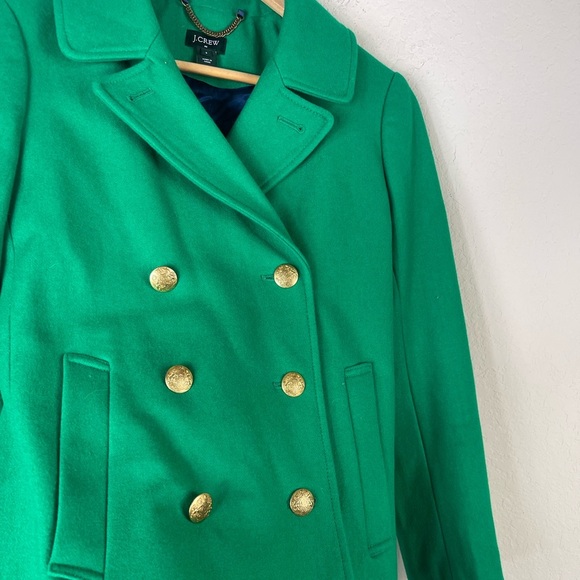 J. Crew Majesty Double Breasted Coat in Kelly Green Size 2 - Picture 4 of 11